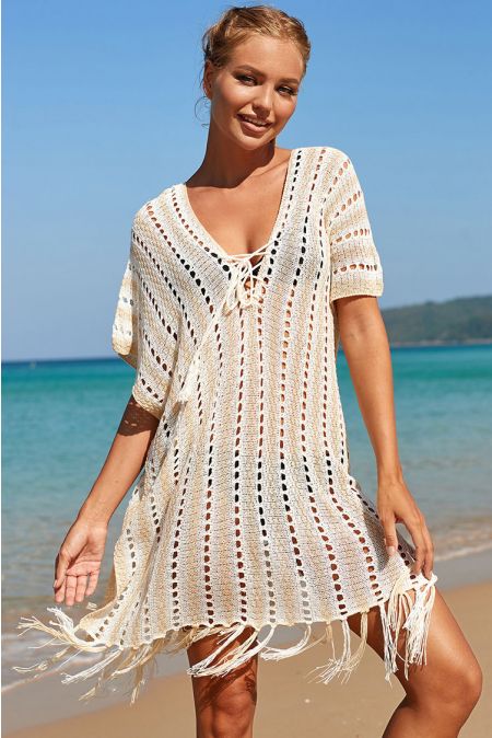 Kamoni Hollow Out Tassel Cover Up
